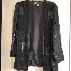 Vintage Morgan Taylor Black Sequence & Bead Jacket